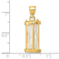 14k Yellow Gold 14k Polished 3-D Plastic Hourglass w/ Beads Charm