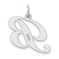 14k White Gold 14k White Gold Large Fancy Script Letter B Initial Charm