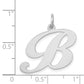 14k White Gold 14k White Gold Large Fancy Script Letter B Initial Charm