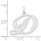 14k White Gold 14k White Gold Large Fancy Script Letter D Initial Charm