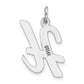 14k White Gold 14k White Gold Large Script Letter H Initial Charm