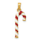 14k Yellow Gold 14k 3D Enameled Candy Cane Charm