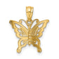 14k Yellow Gold 14k Diamond-cut Butterfly Pendant