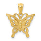 14k Yellow Gold 14k Diamond-cut Butterfly Pendant