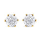 Original AGS Certified 2.00 Cttw Round Brilliant-Cut Diamond 14K Yellow Gold 6-Prong-Set Solitaire Stud Earrings with Screw Backs