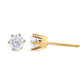 Original AGS Certified 2.00 Cttw Round Brilliant-Cut Diamond 14K Yellow Gold 6-Prong-Set Solitaire Stud Earrings with Screw Backs