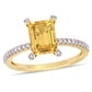 Original Amour 1/10 CT Diamond TW And 1 1/2 CT TGW Citrine Fashion Ring 10k Yellow Gold JMS005339