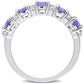 Original Amour 1 1/2 CT TGW Tanzanite and White Topaz Semi Eternity Ring in Sterling Silver