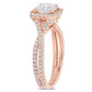 Original Amour 1 1/2 CT TW Diamond Halo Engagement Ring in 14k Rose Gold