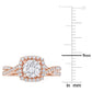 Original Amour 1 1/2 CT TW Diamond Halo Engagement Ring in 14k Rose Gold