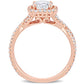 Original Amour 1 1/2 CT TW Diamond Halo Engagement Ring in 14k Rose Gold