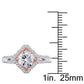 Original Amour 1 1/2 CT TW Diamond Halo Split Shank Engagement Ring in 2-Tone Rose and White 14k Gold