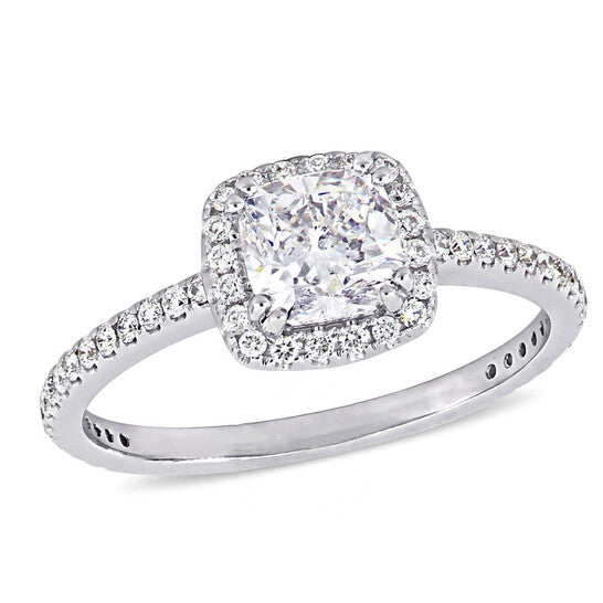 Original Amour 1 1/3 CT TW Cushion-Cut Diamond Halo Engagement Ring in 14k White Gold