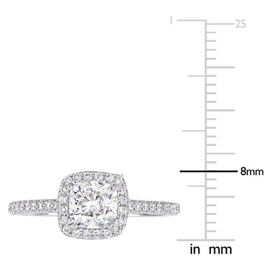 Original Amour 1 1/3 CT TW Cushion-Cut Diamond Halo Engagement Ring in 14k White Gold