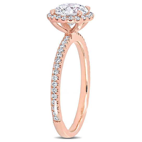 Original Amour 1 1/3 CT TW Diamond Halo Engagement Ring in 14k Rose gold