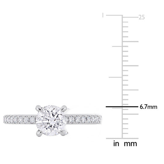 Original Amour 1 1/3 CT TW Diamond Solitaire Engagement Ring in 14k White Gold