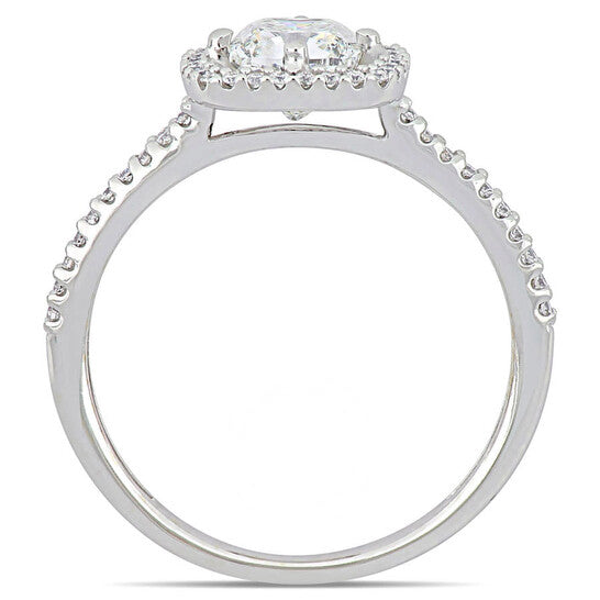 Original Amour 1 1/5 CT TW Cushion-Cut Diamond Floating Halo Engagement Ring in 14k White Gold