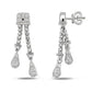 Original AMOUR 1 1/5 CT TW Diamond Briolette Lariat Earrings In 18k White Gold