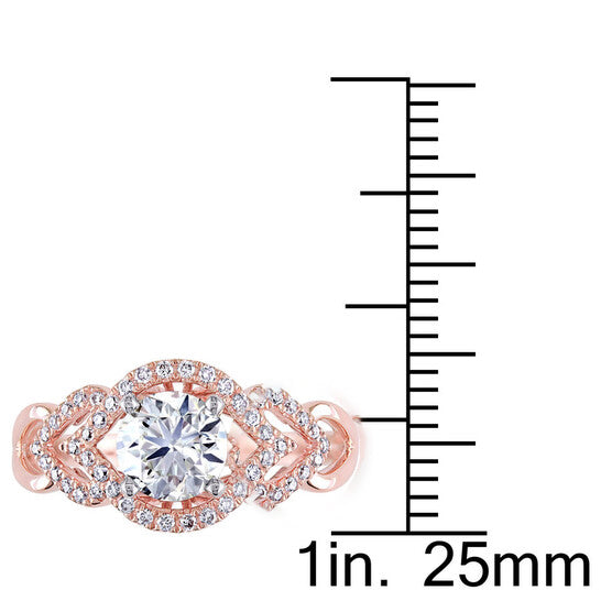 Original Amour 1 1/5 CT TW Diamond Open Heart Engagement Ring in 14k Rose Gold