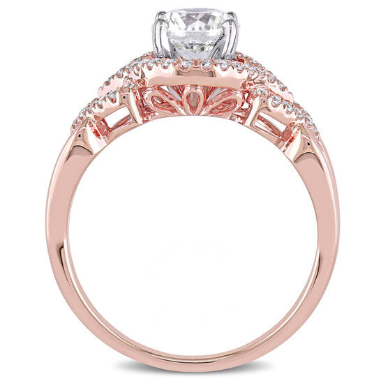 Original Amour 1 1/5 CT TW Diamond Open Heart Engagement Ring in 14k Rose Gold