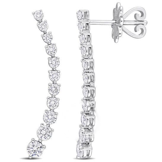 Original AMOUR 1 1/6 CT TDW Diamond Graduated Drop Earrings In 14K White Gold