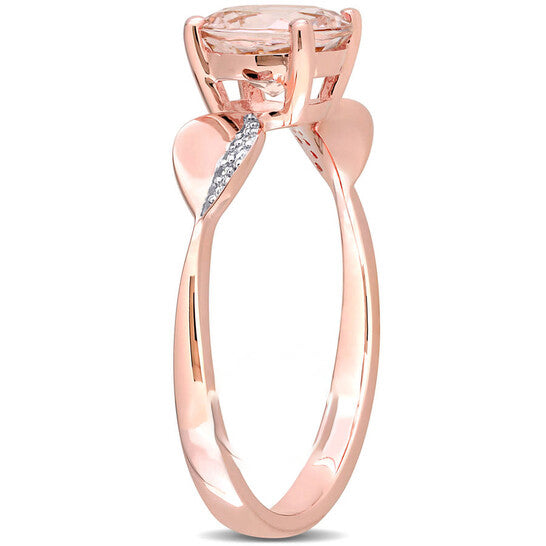 Original Amour 1 1/6 CT TGW Morganite and Diamond Accent Ring in 14k Rose Gold