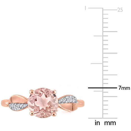 Original Amour 1 1/6 CT TGW Morganite and Diamond Accent Ring in 14k Rose Gold