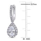 Original AMOUR 1 2/5 CT TW Pear Shaped Halo Diamond Leverback Earrings In 14K White Gold