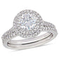 Original Amour 1/2 CT DIAMOND TW AND 1 CT TGW Created MOISSANITE-WHITE BRIDAL SET RING 14K WHITE GOLD JMS005319