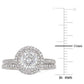 Original Amour 1/2 CT DIAMOND TW AND 1 CT TGW Created MOISSANITE-WHITE BRIDAL SET RING 14K WHITE GOLD JMS005319