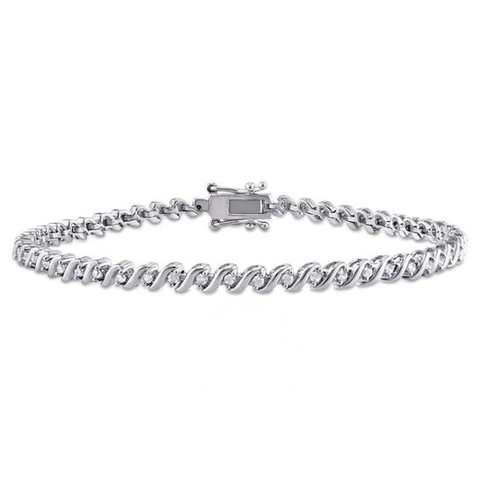 Original AMOUR 1/2 CT TW Diamond S-shape Tennis Bracelet In Sterling Silver