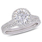 Original Amour 1/3 CT DIAMOND TW AND 2 CT TGW CREATED MOISSANITE-WHITE BRIDAL RING SET 14K WHITE GOLD JMS005322