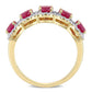 Original Amour 1 3/4 CT TGW Ruby and 1/5 CT TDW Diamond Semi-Eternity Ring in 14k Yellow Gold