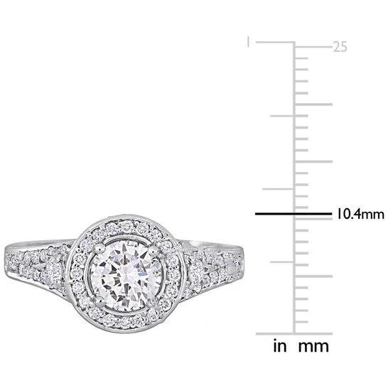 Original Amour 1 3/4 CT TW Halo Engagement Ring in 14k White Gold