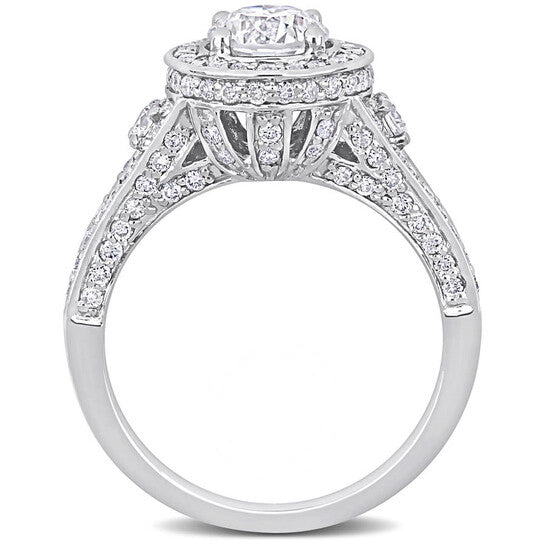 Original Amour 1 3/4 CT TW Halo Engagement Ring in 14k White Gold