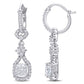 Original AMOUR 1 7/8 CT TW Cushion Cut Diamond Drop Earrings In 14K White Gold