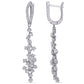 Original AMOUR 1 7/8 CT TW Diamond Floral Dangle Cuff Earrings In 14K White Gold