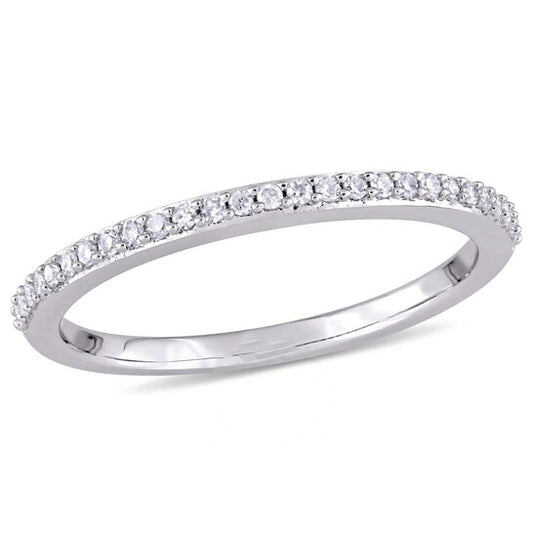 Original Amour 1/8 CT TW Diamond Semi-Eternity Anniversary 14K White Gold Band