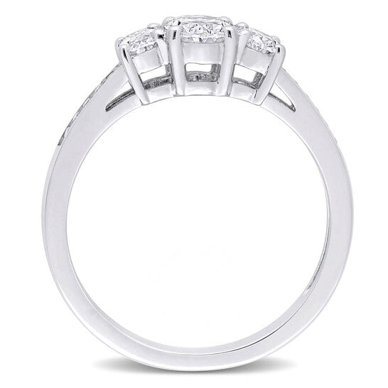 Original Amour 1 CT Oval and Round Diamonds TW Engagement Ring White Platinum