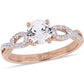 Original Amour 1 CT TGW Created White Sapphire and 1/10 CT TW Diamond Infinity Engagement Ring in 10k Rose gold JMS004998