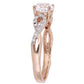 Original Amour 1 CT TGW Created White Sapphire and 1/10 CT TW Diamond Infinity Engagement Ring in 10k Rose gold JMS004998