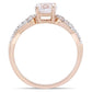 Original Amour 1 CT TGW Created White Sapphire and 1/10 CT TW Diamond Infinity Engagement Ring in 10k Rose gold JMS004998