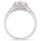 Original Amour 1 CT TGW Created White Sapphire and 1/7 CT TW Diamond Halo Ring in 10k White Gold JMS005034