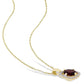 Original AMOUR 1 CT TGW Garnet and 1/10 CT TW Diamond Halo Square Drop Pendant with Chain In 10K Yellow Gold