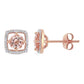 Original AMOUR 1 CT TGW Morganite and Diamond Stud Earrings In 10K Rose Gold