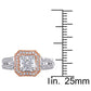 Original Amour 1 CT TW Diamond Halo Split Shank Engagement Ring in 2-Tone Rose and White 14k Gold