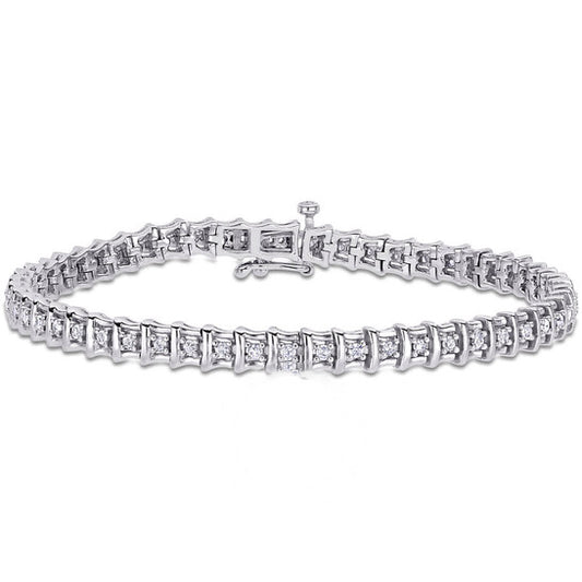 Original AMOUR 1 CT TW Diamond Tennis Bracelet In Sterling Silver