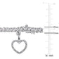 Original AMOUR 1 CT TW Diamond Tennis Bracelet with Heart Charm In Sterling Silver