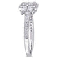 Original Amour 1 CT TW Princess-cut Diamond Quad Halo 14K White Gold Engagement Ring