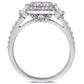 Original Amour 1 CT TW Princess-cut Diamond Quad Halo 14K White Gold Engagement Ring